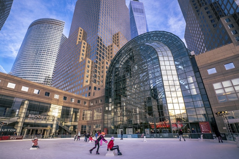 Área de lazer do complexo Brookfield Place em Nova York